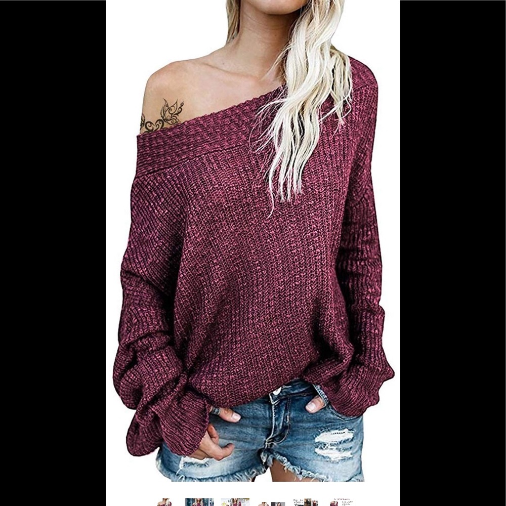 Exlura off the shoulder loose sweater